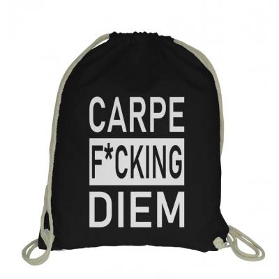 Blogerski plecak worek ze sznurkiem Carpe fucking diem